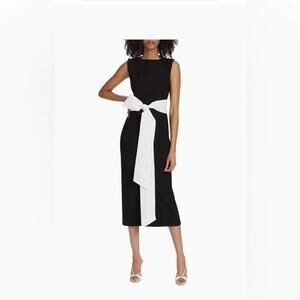 NWOT As It May Ayla Sash Sleeveless Midi Long Black Dress Large